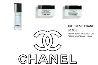 TRIS CREME CHANEL - HYDRA BEAUTY  CREME 50G + GEL CREME 50G + GEL YEUX 15ML